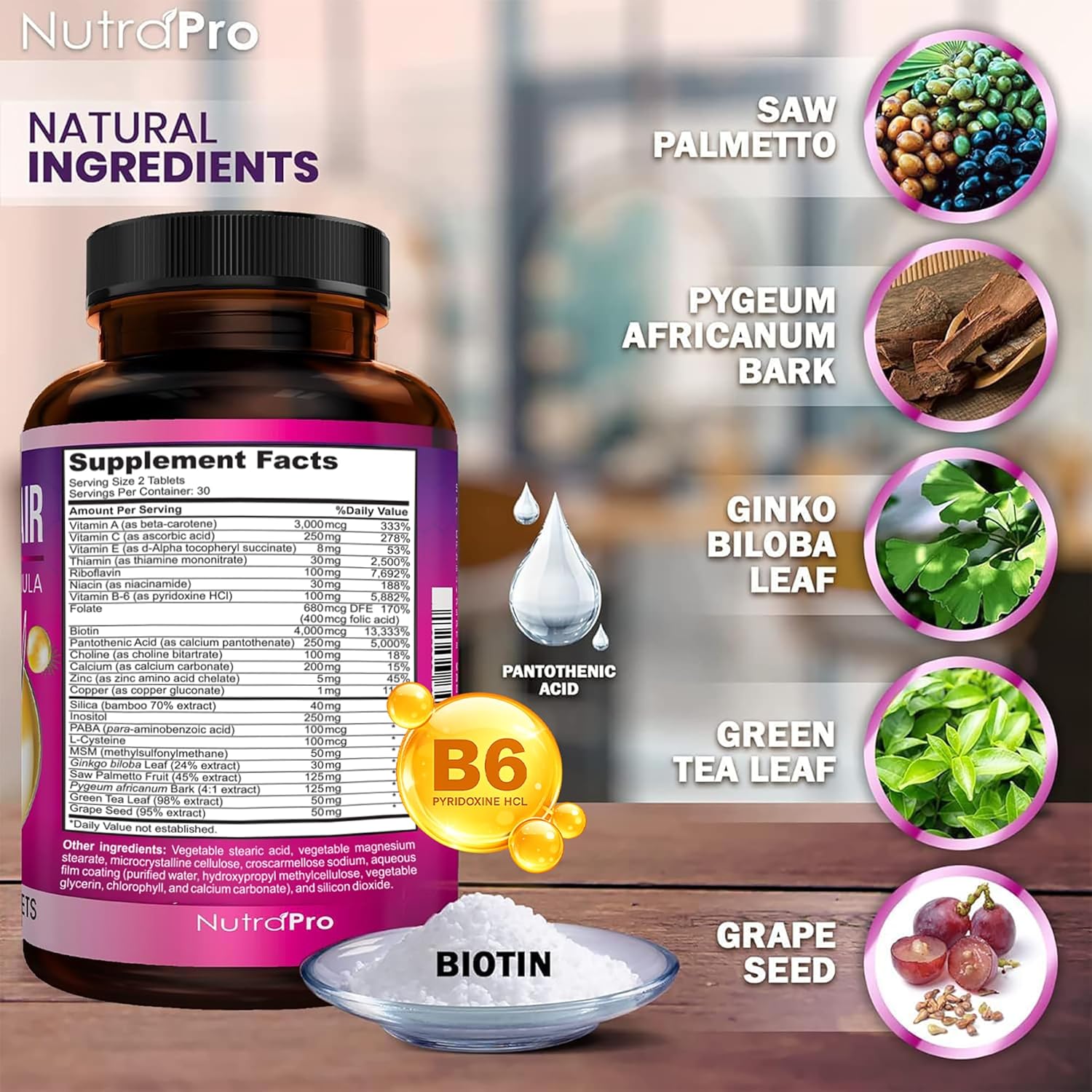 Hair Growth Vitamins for Women - Hair Vitamins for Thinning Hair for Women .Regrow & Regrowth Hair Supplement with Dht Blocker,Biotin & Saw Palmetto for Women.Volumize,Thicker,Longer Hair.