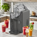 Electric Household Self-Cooling ABS Plastic Ice Cream Machine with 2.5 Quart Capacity Automatic Slushy Fruit Maker Cones Holder