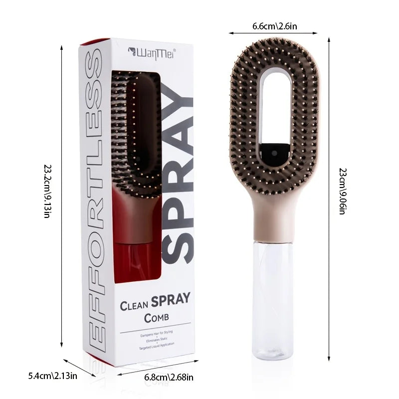 2in1 Spray Comb Hair Brush Detangling Scalp Massage Anti-Static Refillable Spray Bottle for Essential Oil/Water Hair Care Tool
