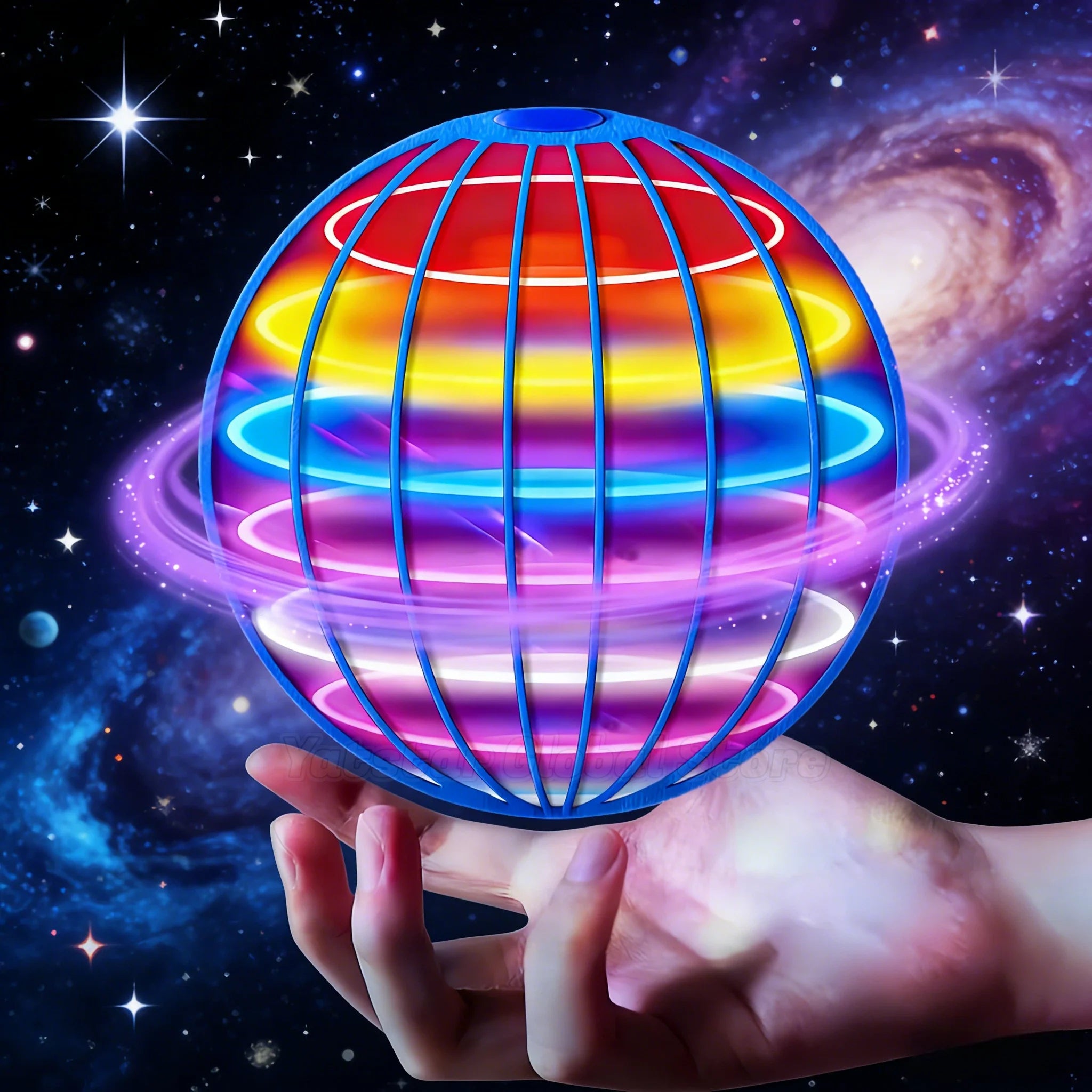 Flying Ball with Lights 2026 Hand Controlled Flying Ball Boomerang Hover Ball Flying Spinner Toy 360 ° Rotating Suspension Ball