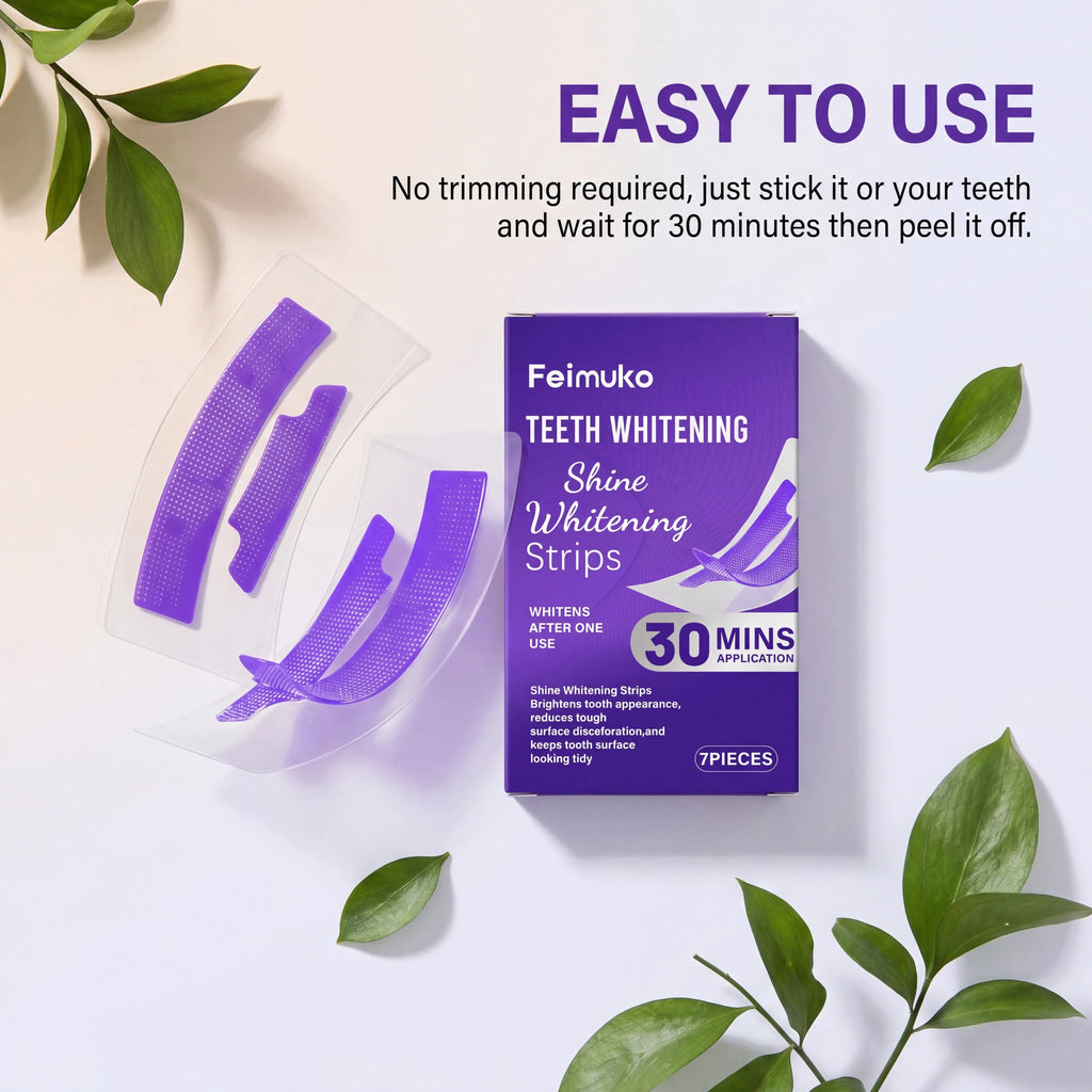 Purple Teeth Whitening Strips 30min Brighten Tooth Remove Plaque Stain Cleaning Oral Hygiene Strips