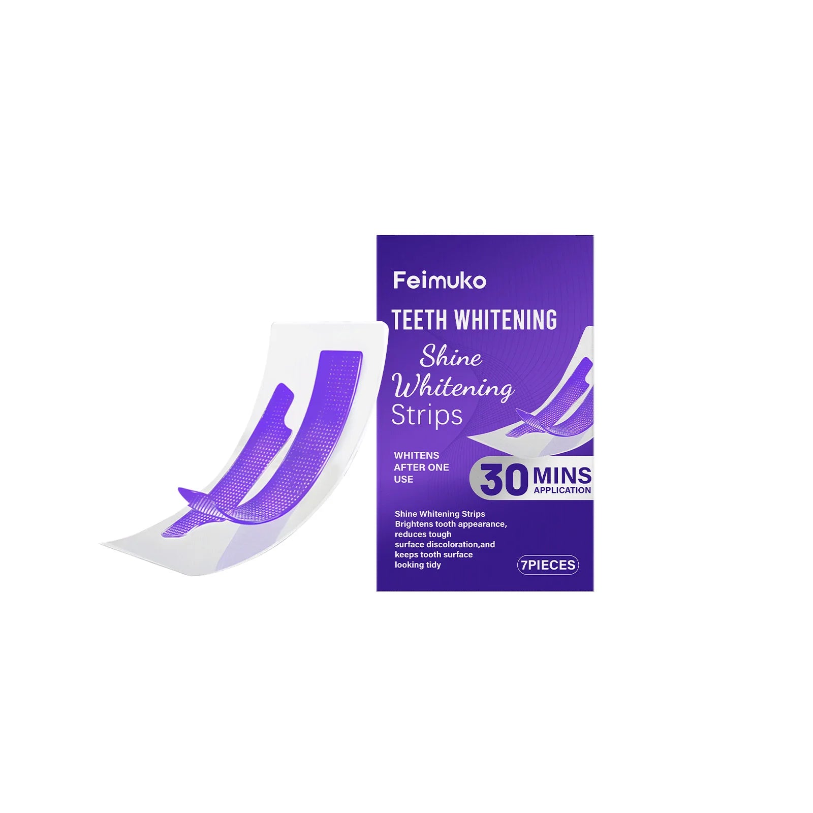 Purple Teeth Whitening Strips 30min Brighten Tooth Remove Plaque Stain Cleaning Oral Hygiene Strips