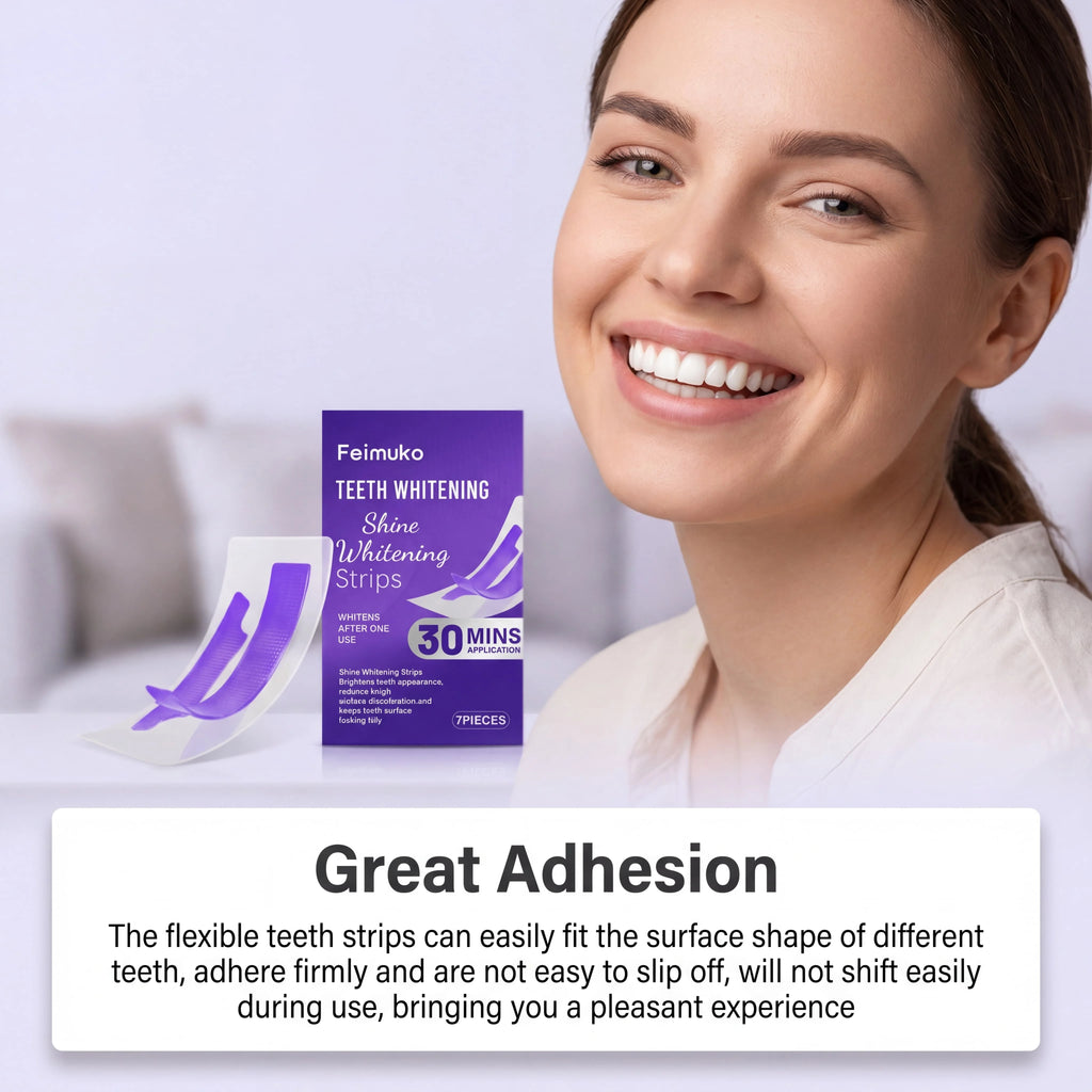 Purple Teeth Whitening Strips 30min Brighten Tooth Remove Plaque Stain Cleaning Oral Hygiene Strips
