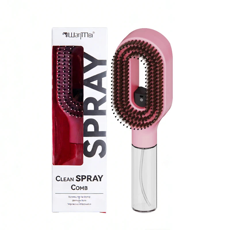 2in1 Spray Comb Hair Brush Detangling Scalp Massage Anti-Static Refillable Spray Bottle for Essential Oil/Water Hair Care Tool