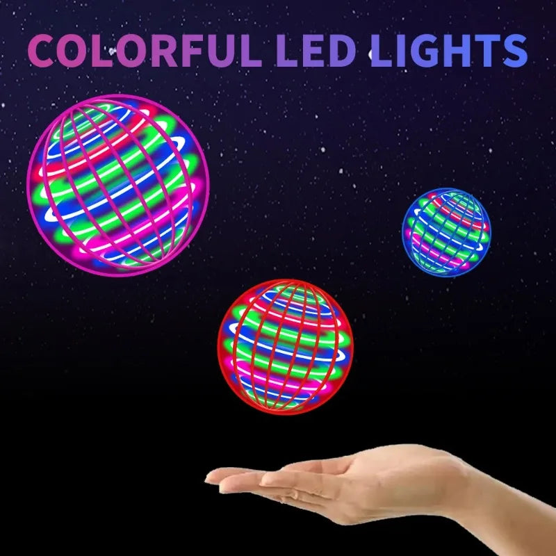 Flying Ball with Lights 2026 Hand Controlled Flying Ball Boomerang Hover Ball Flying Spinner Toy 360 ° Rotating Suspension Ball