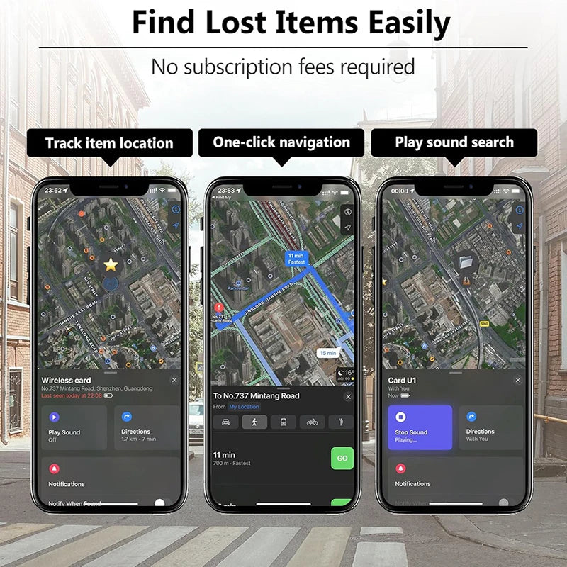 Thin Wallet Tracker Card Smart Tag Work with Find My (iOS Only) Bluetooth Search Air Tracker Tag Locator Wallet Finder Card