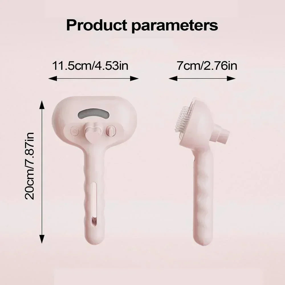 Pet Spray Hair Comb, Steam Massage Brush with Soft Round Teeth, Safe Hair Removal Comb for Dog & Cat Cleaning