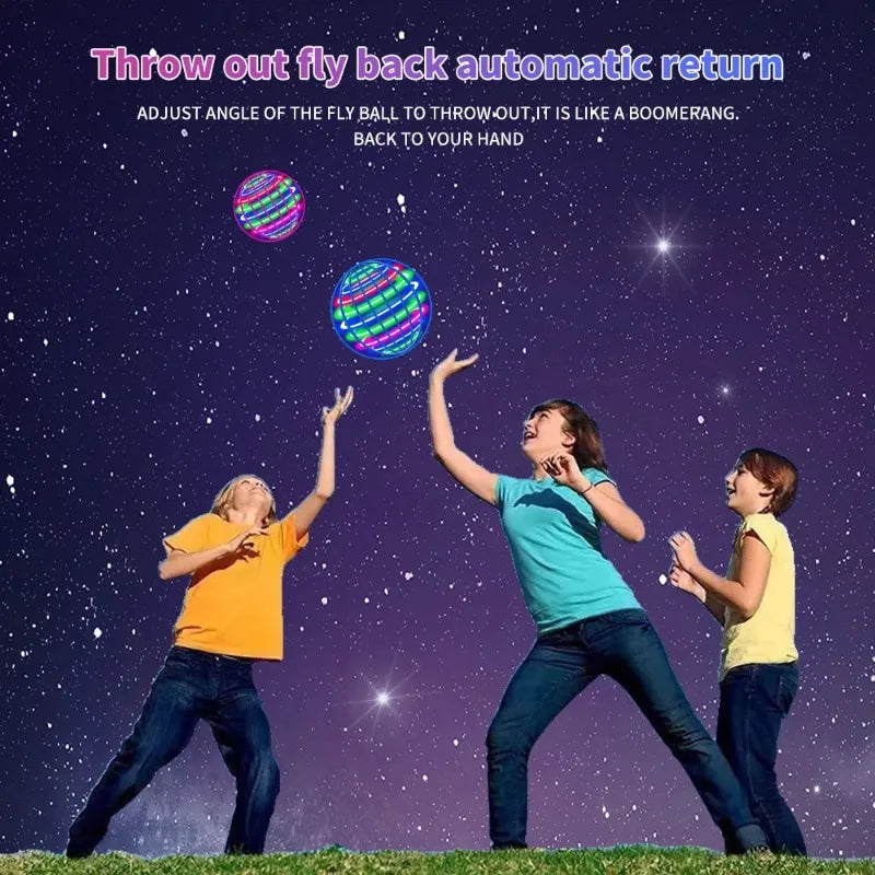 Flying Ball with Lights 2026 Hand Controlled Flying Ball Boomerang Hover Ball Flying Spinner Toy 360 ° Rotating Suspension Ball